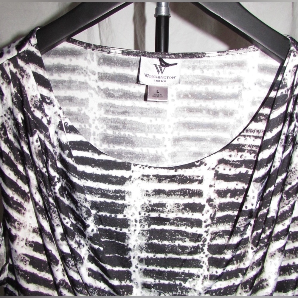 MWorthington Black and White Striped Blouse - Picture 2 of 4